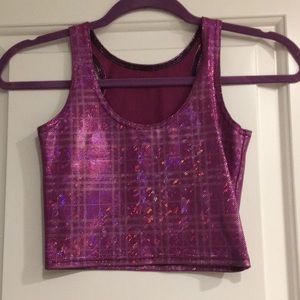 Blackmilk Shimmering Pink Crop Top
